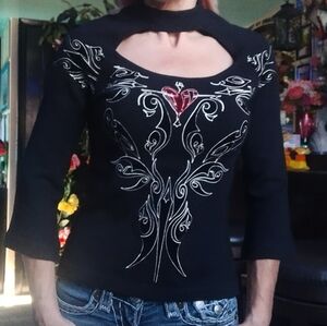 NWT Rare Harley Davidson Cut-out Sweater